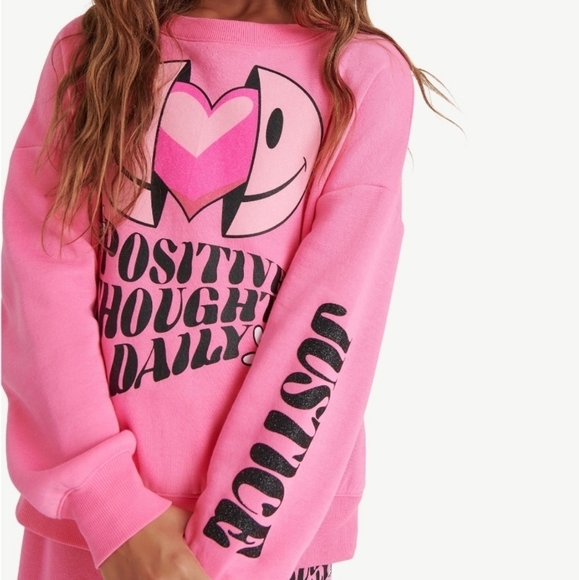 Justice Kids Pink Graphic Sweatshirt - Picture 1 of 7